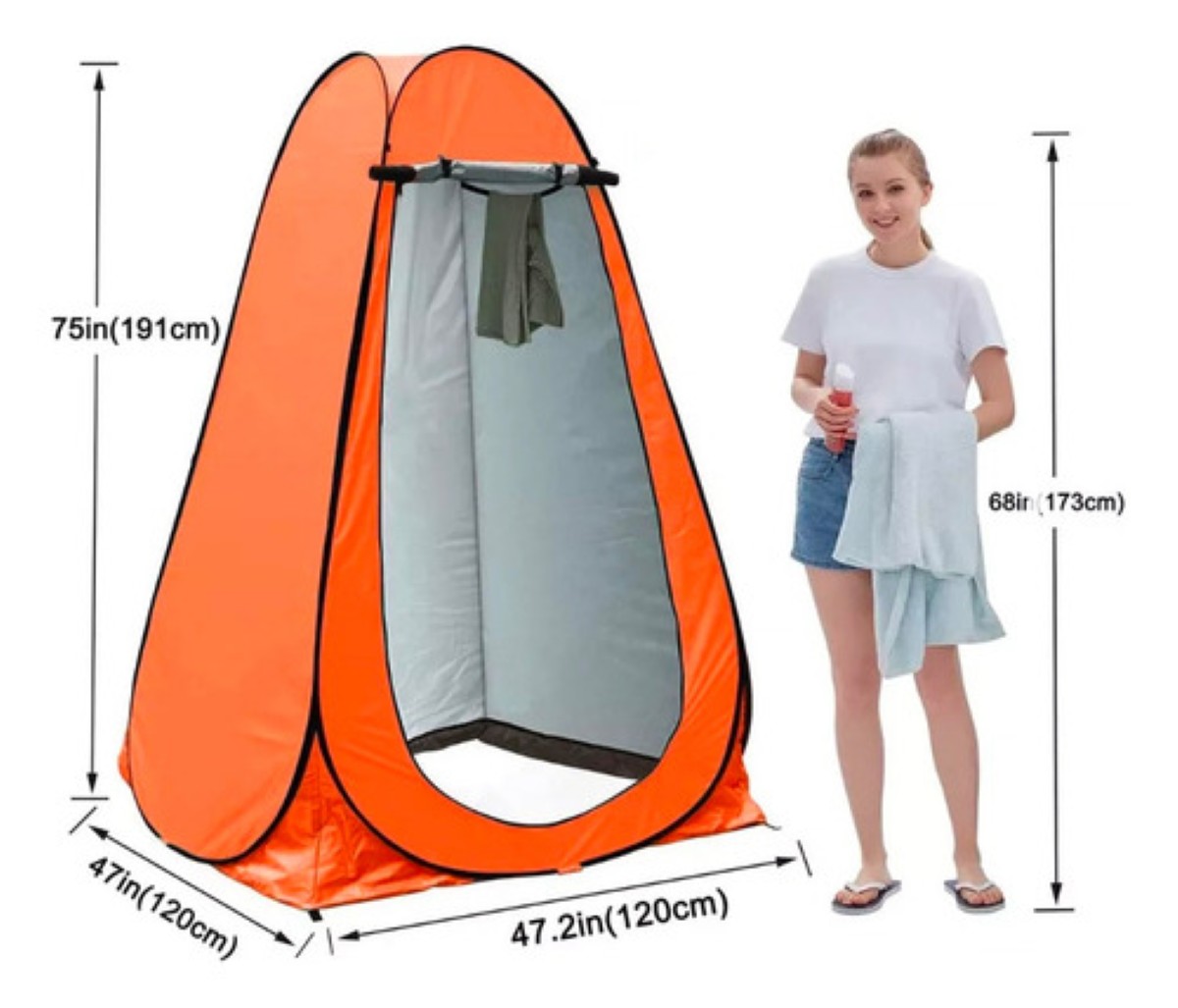 "Vestidor Cambiador Portátil Tienda Campaña1.9m Camping/playa naranja "