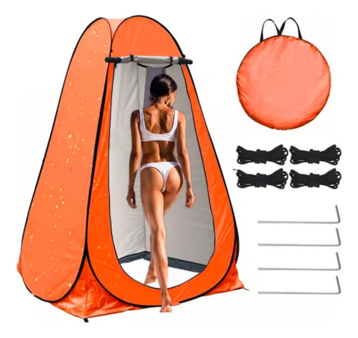 "Vestidor Cambiador Portátil Tienda Campaña1.9m Camping/playa naranja "