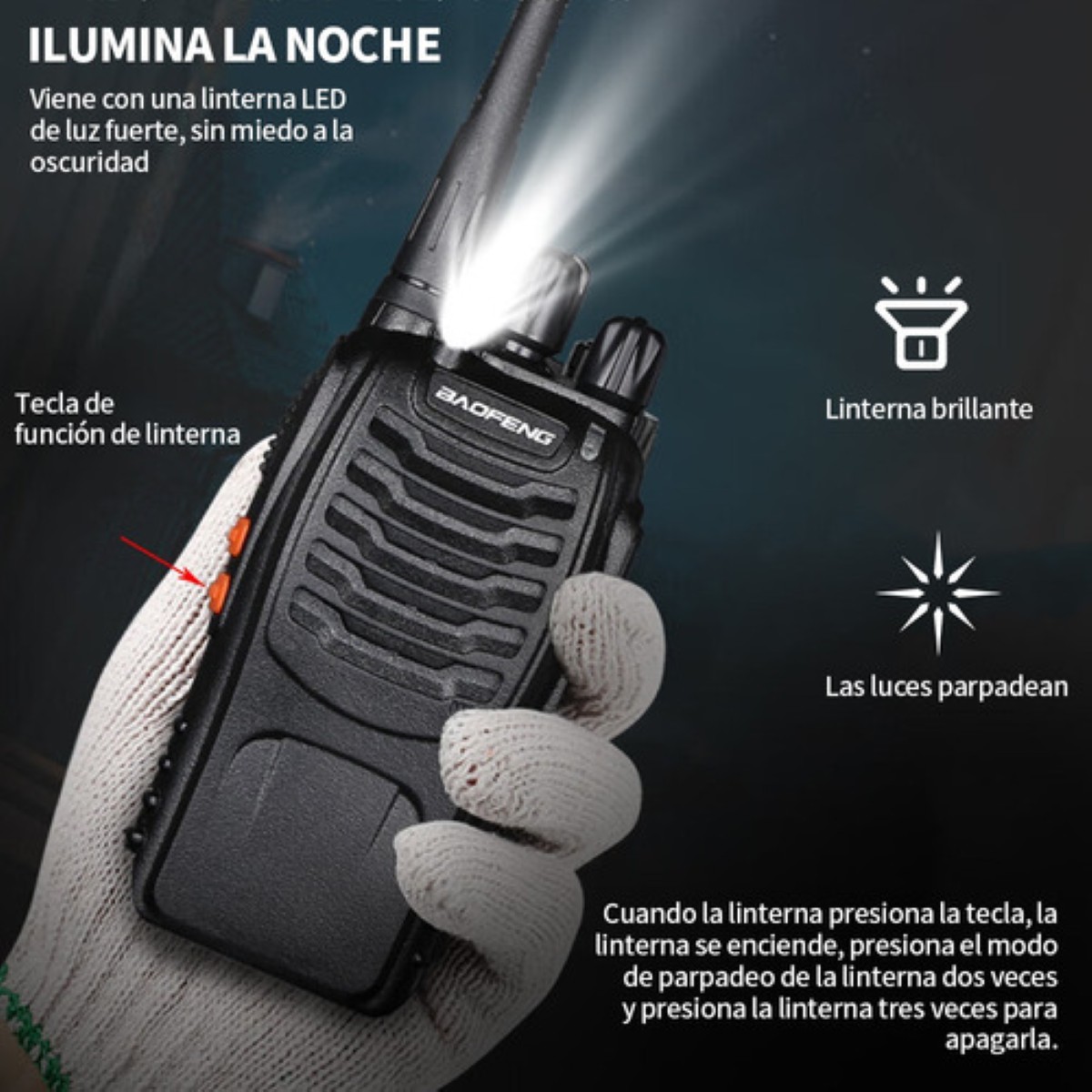 "Radios De Comunicación Portátiles Walkie Talkie, 2 Unidades negro  "