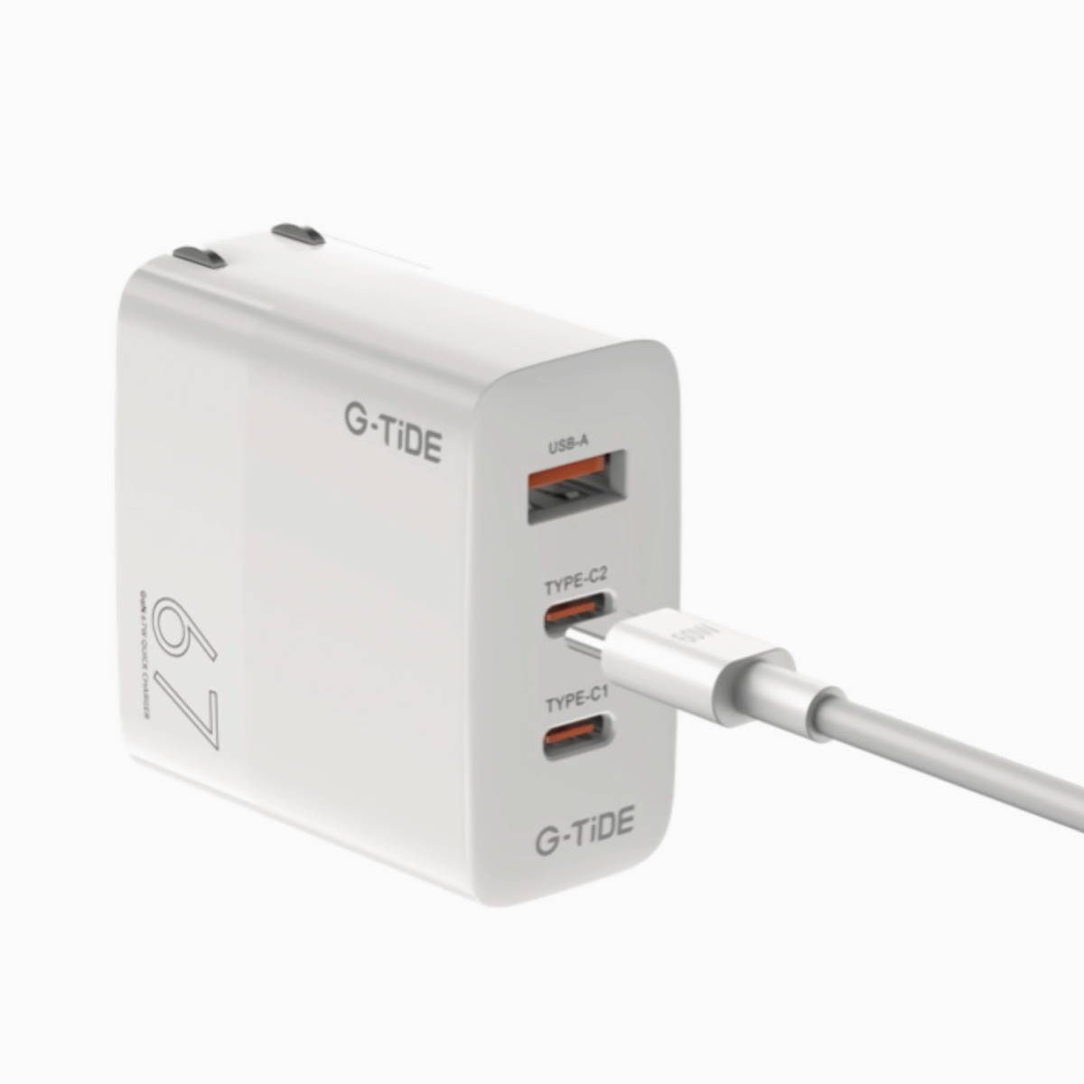 Turbo Cargador 67 W G-Tide GO671 Cable Tipo C Súper Carga para Telefonos, Tablets, Laptops
