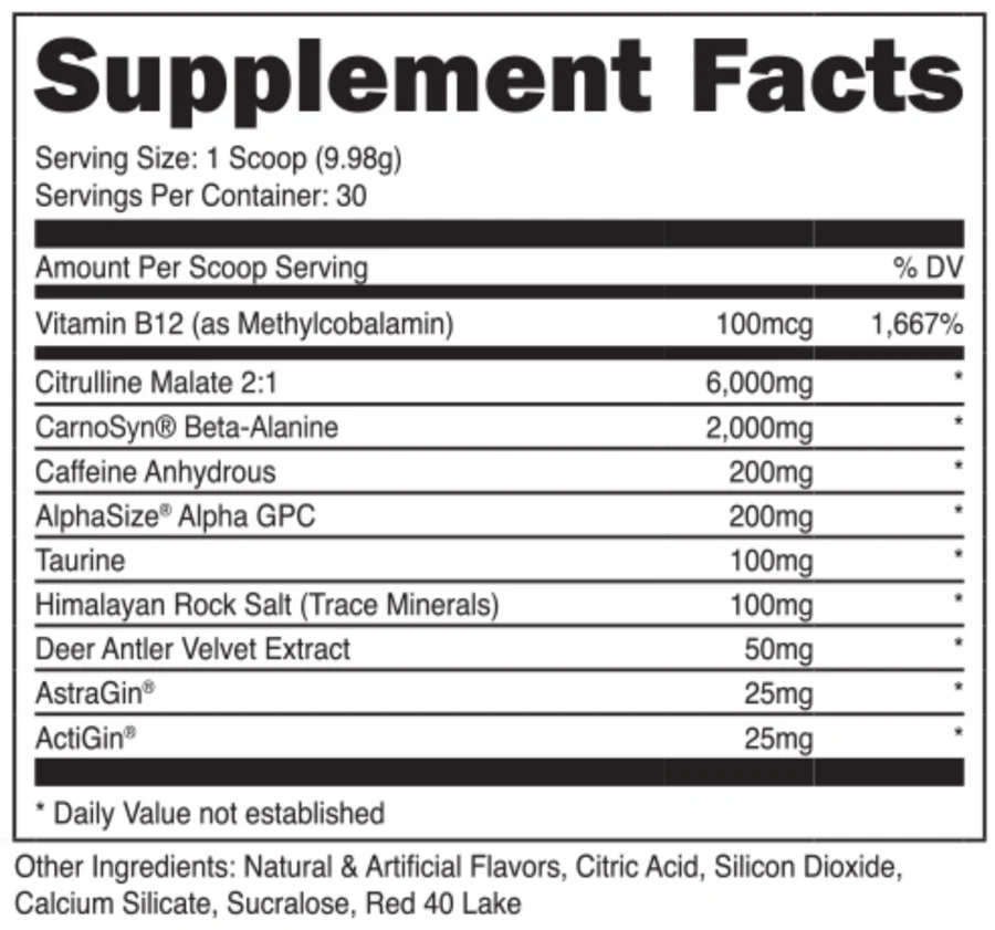 Bucked Up Pre-Workout-Pre-entrenamiento con energía