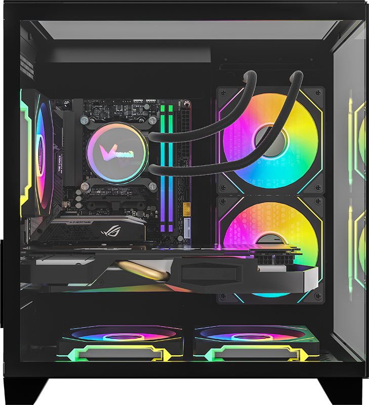 GABINETE FORMULA V LINE Z9M FLOE NEGRO S/FUENTE CRISTAL M-ATX USB-C