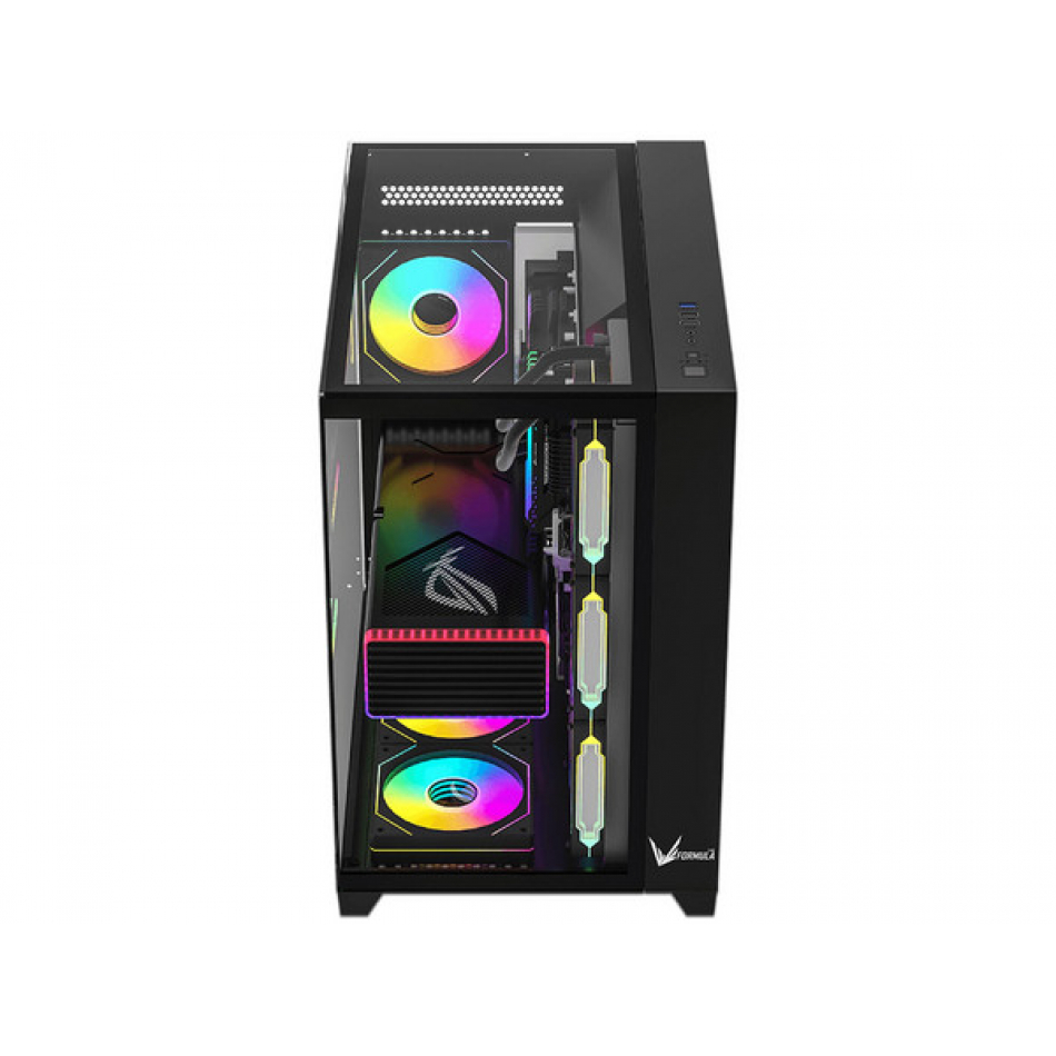 GABINETE FORMULA V LINE CRYSTAL Z9 FLOE NEGRO S/FUENTE CRISTAL M-ATX USB-C