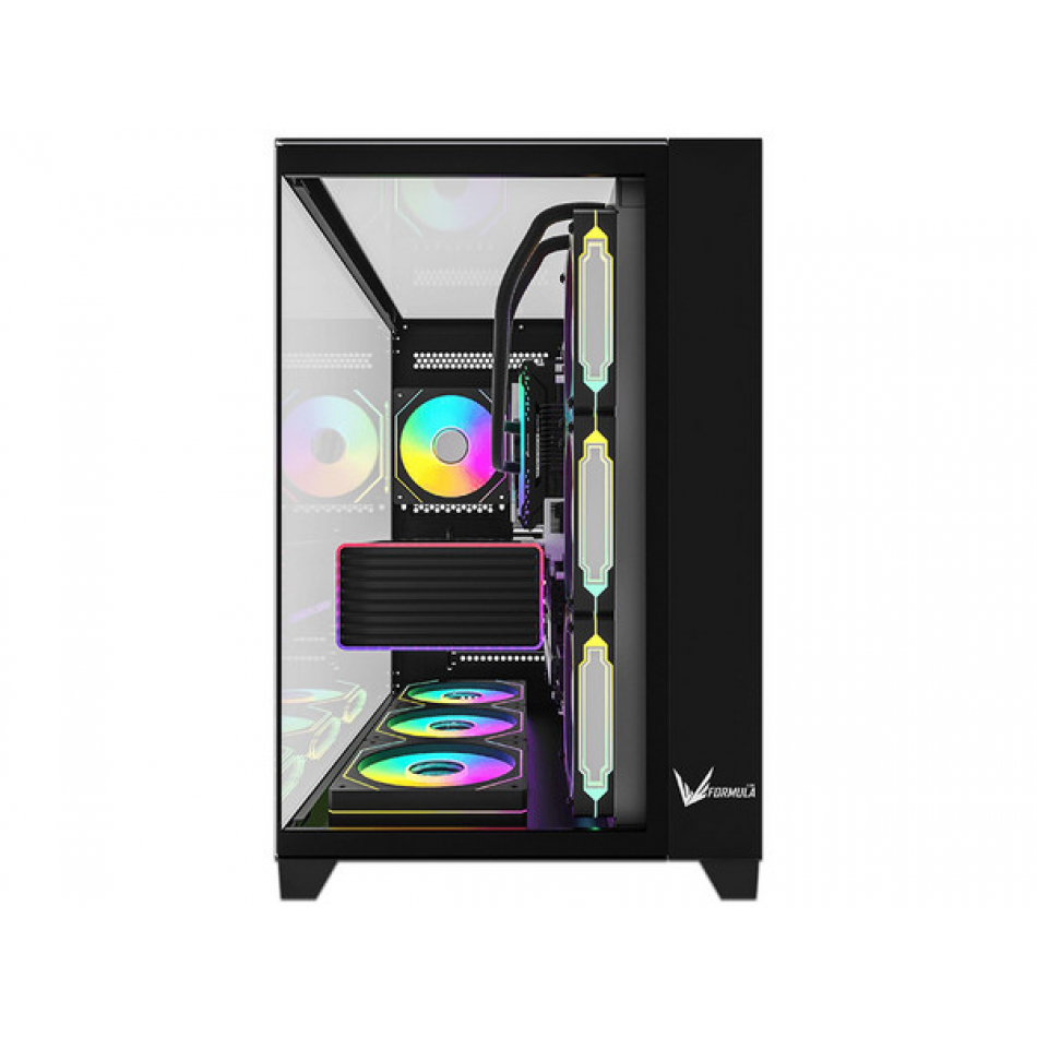 GABINETE FORMULA V LINE CRYSTAL Z9 FLOE NEGRO S/FUENTE CRISTAL M-ATX USB-C