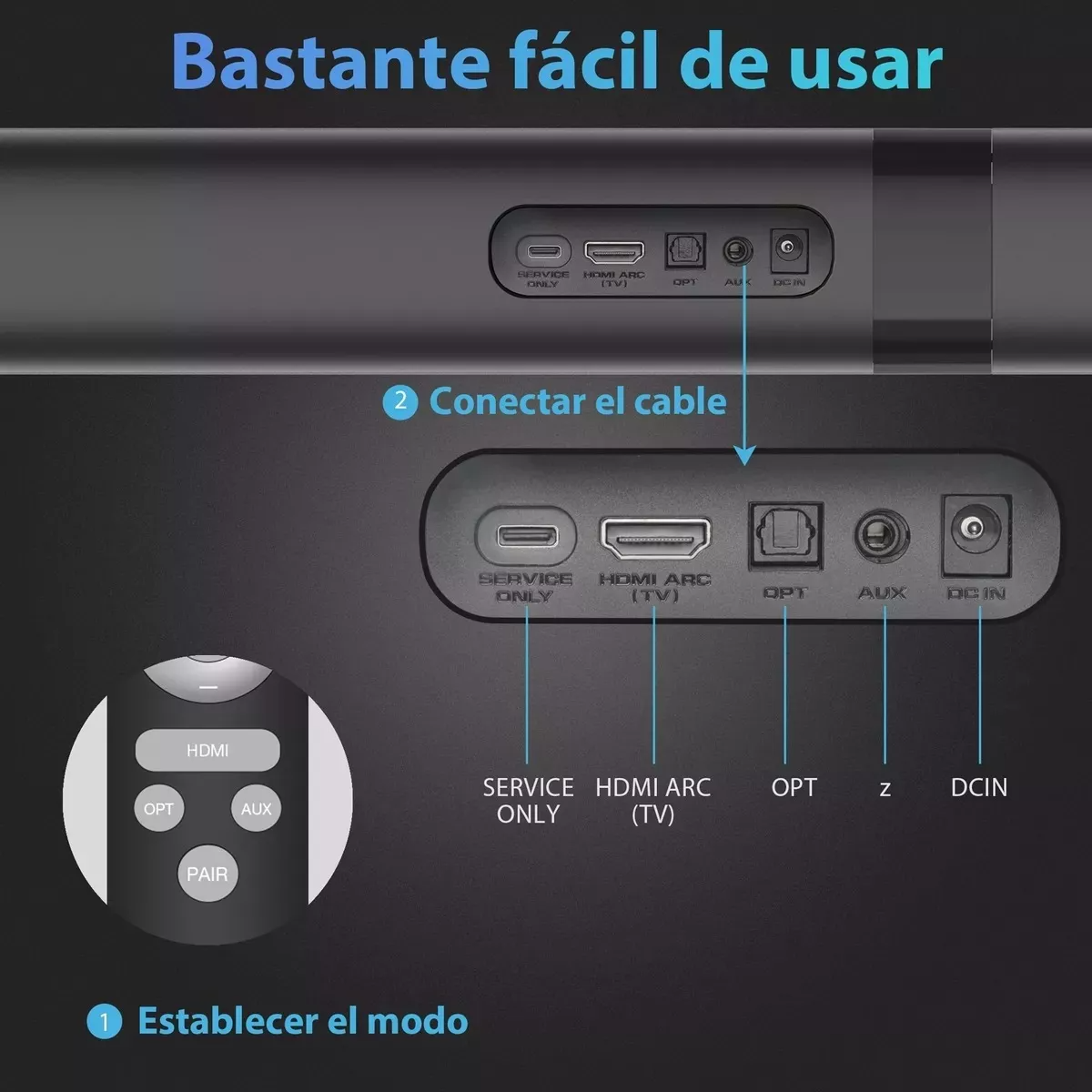 Funsmile Ky8000 110v color negro barra de sonido desmontable bluetooth bluetooth óptico hdmi aux con control remoto hogar y fiesta