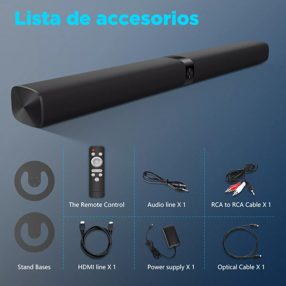 Funsmile Ky8000 110v color negro barra de sonido desmontable bluetooth bluetooth óptico hdmi aux con control remoto hogar y fiesta