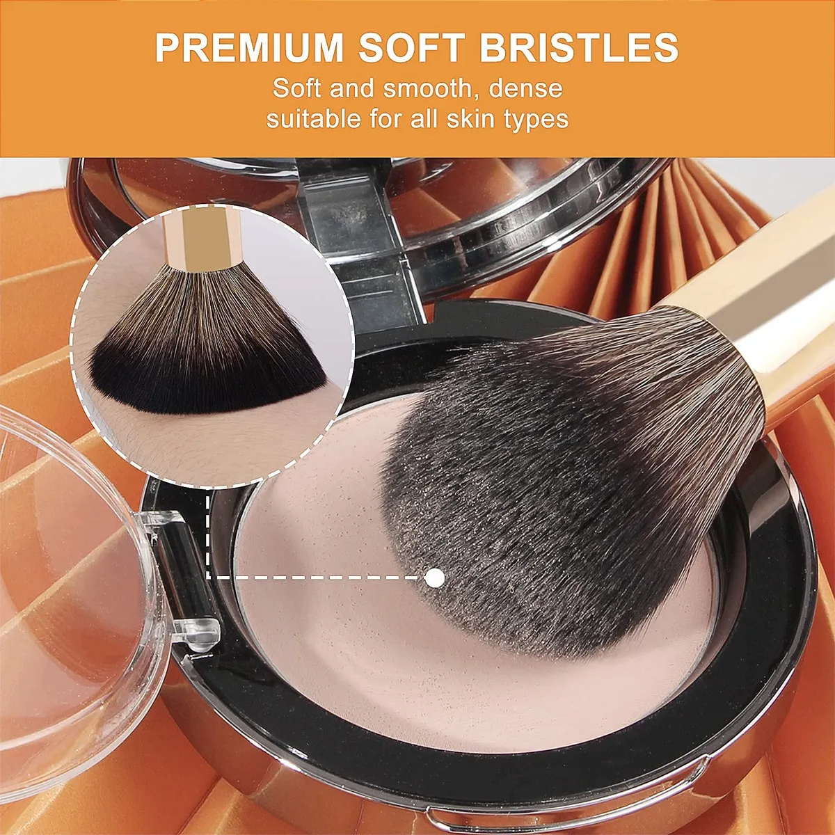 Brochas De Maquillaje Profesional,set 10 Con Estuche,esponja Color Negro