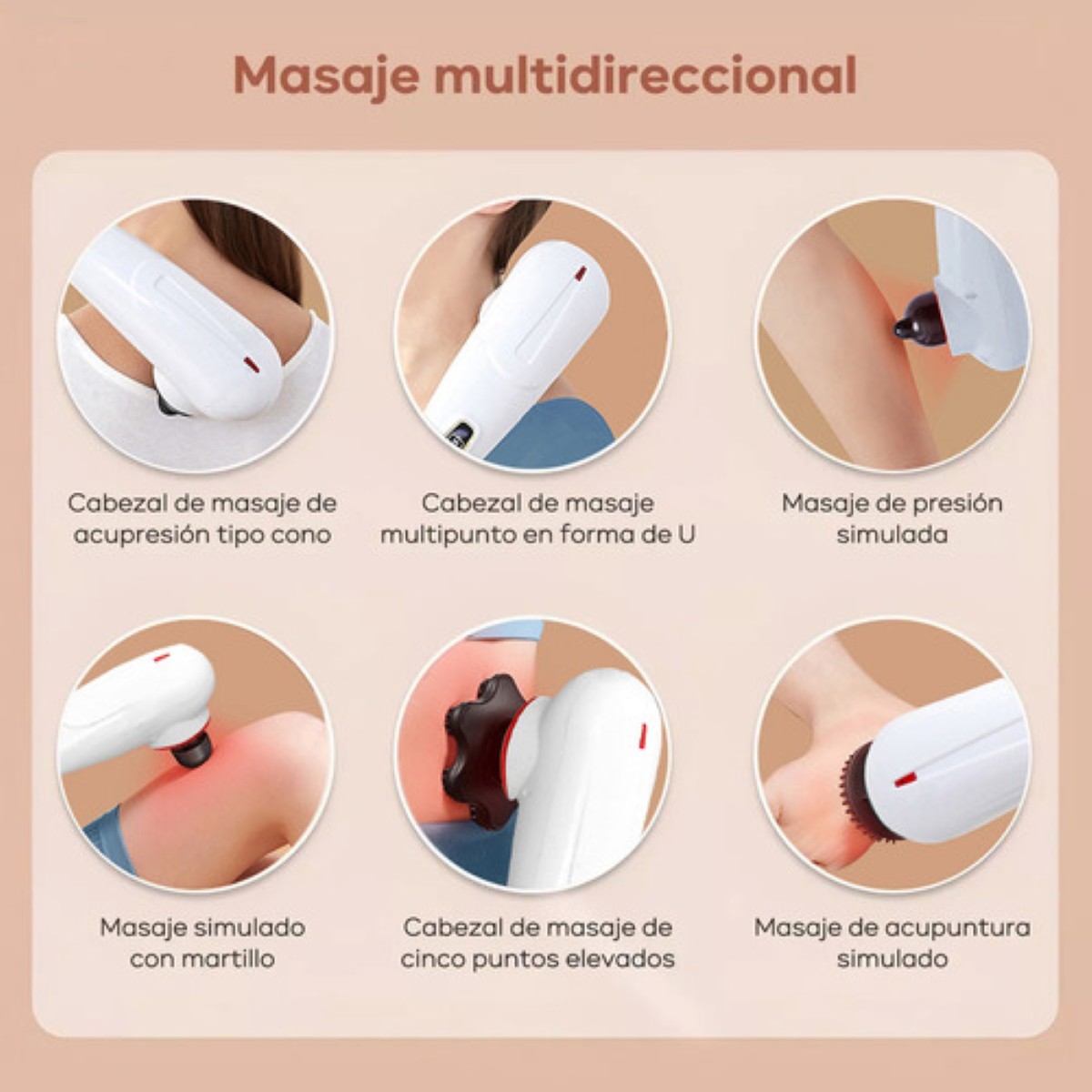 "Masajeador Eléctrico Portátil Genérico - Cuello, Cabeza Blanco  "