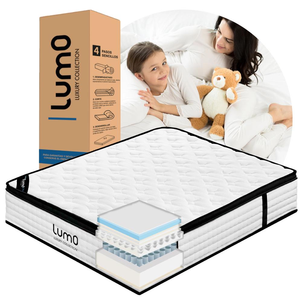 Colchon King Size Deluxe 32cm EuroTop Memory Foam Hibrido
