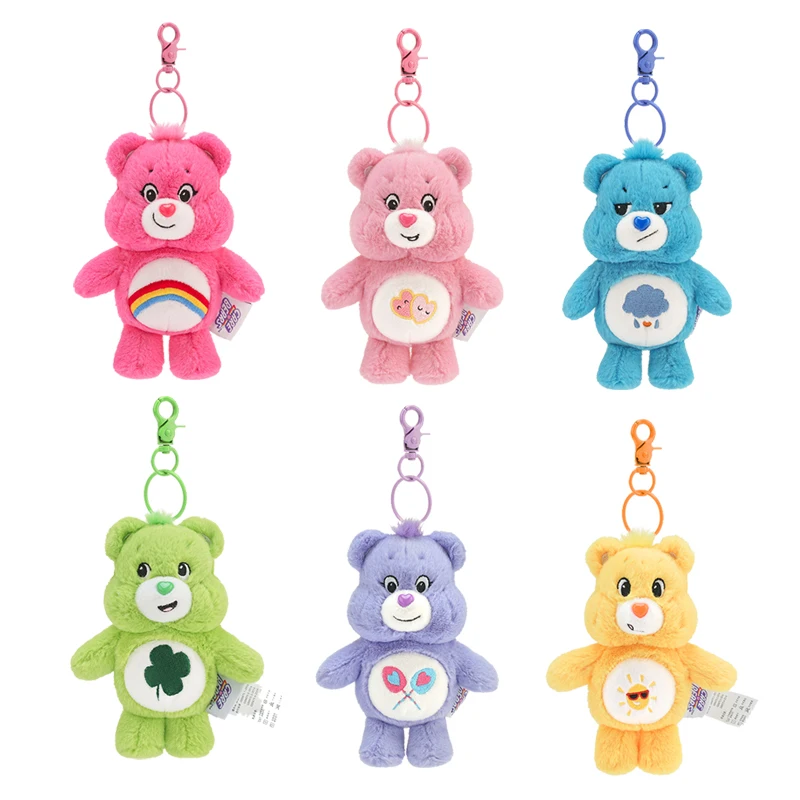 Peluche Ositos Cariñositos Carebears, Oso Arcoíris peluche Kawaii llavero para Bolsa, Mochila etc. Set 6 Pcs