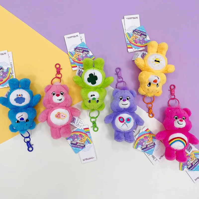Peluche Ositos Cariñositos Carebears, Oso Arcoíris peluche Kawaii llavero para Bolsa, Mochila etc. Set 6 Pcs