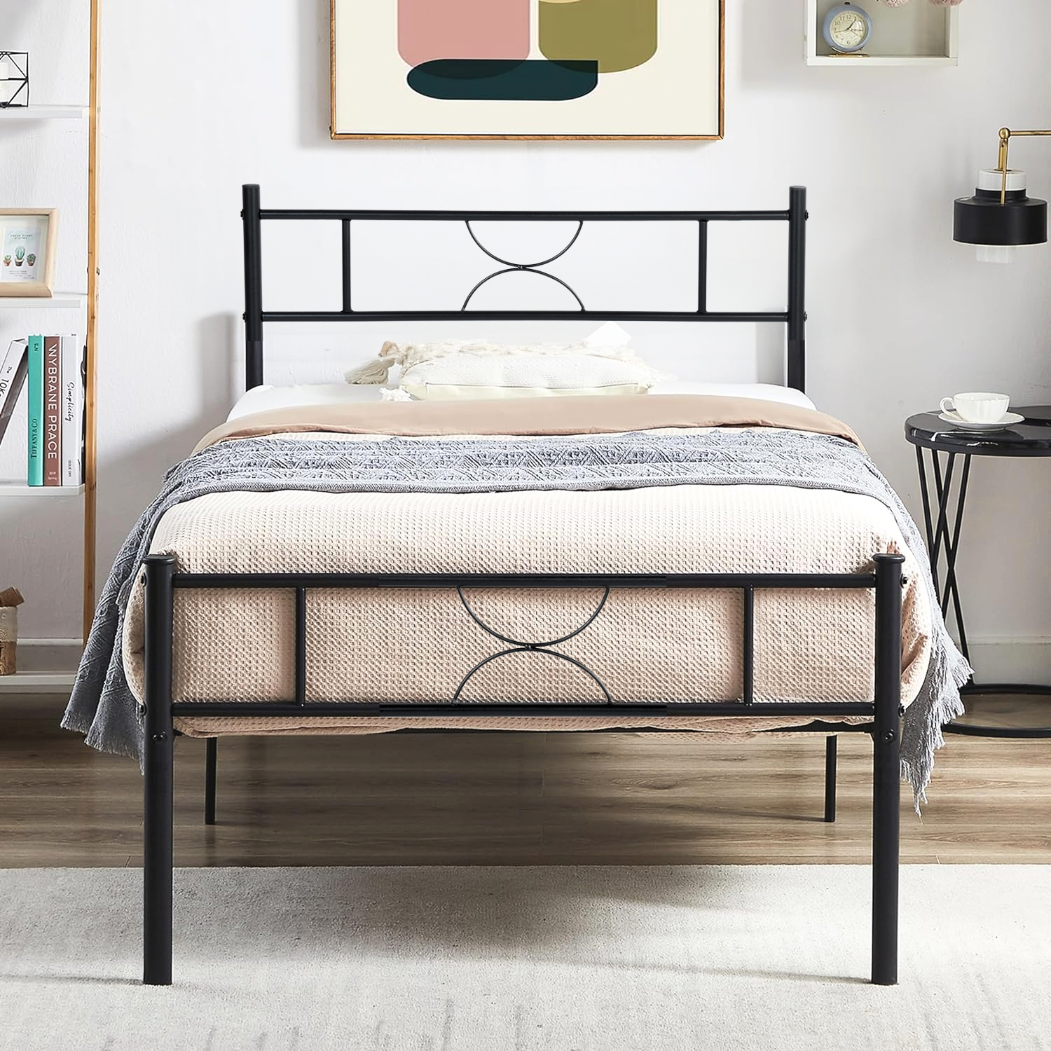  Cama Individual Metal Color Negro 