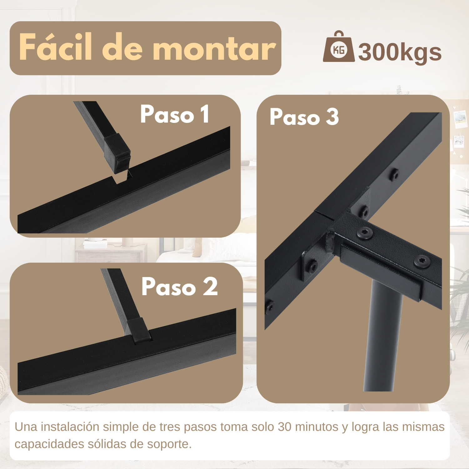 Cama Individual Metal Color Negro 