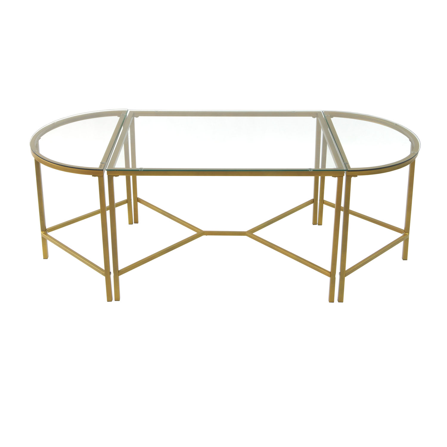 Set De 3 Mesas De Centro Mesitas Auxiliar Apilables Cristal