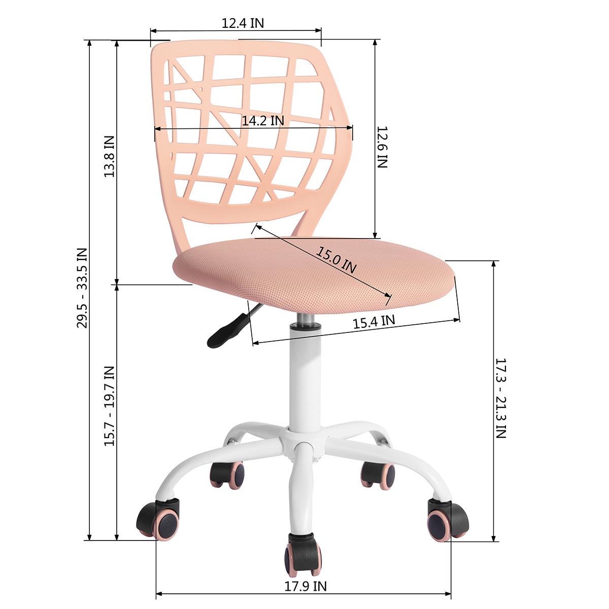 Silla De Oficina De Malla Ergonómica Silla Giratoria Rosa