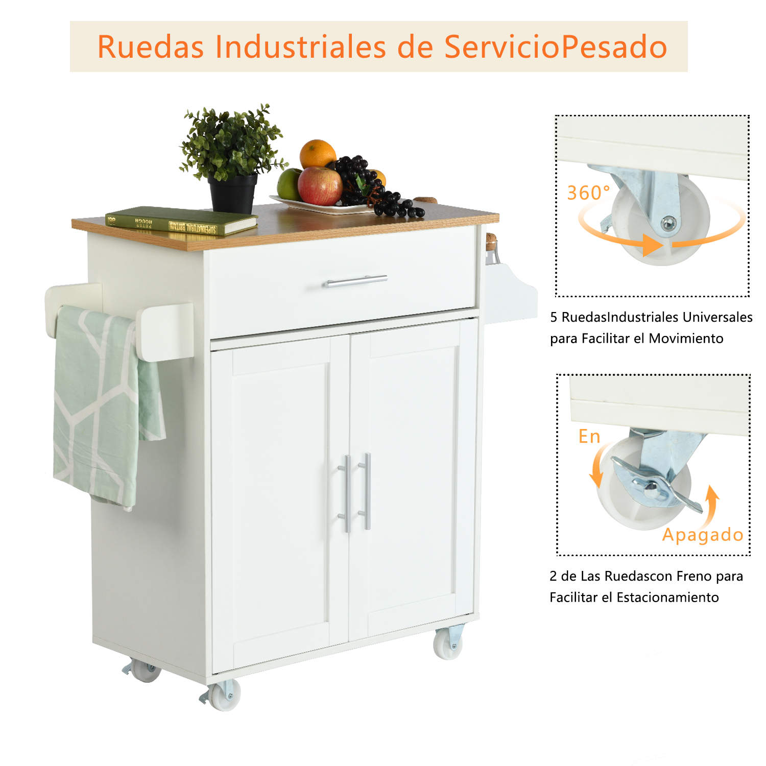 Organizador De Cajones Con Ruedas Estante Para Microondas