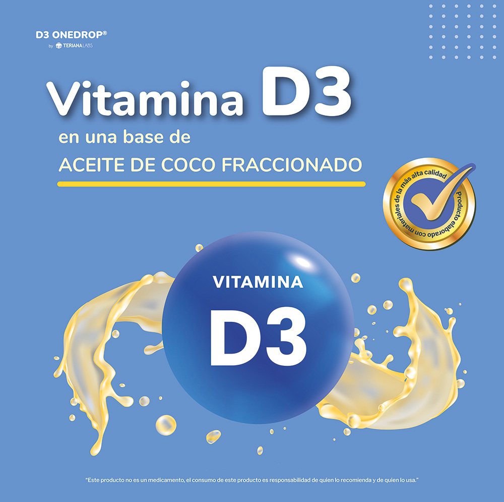 Vitamina D3 ONEDROP frasco con 3 mL, 400UI