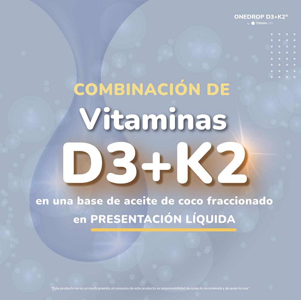 Vitamina ONEDROP D3+K2 frasco con 10 mL.