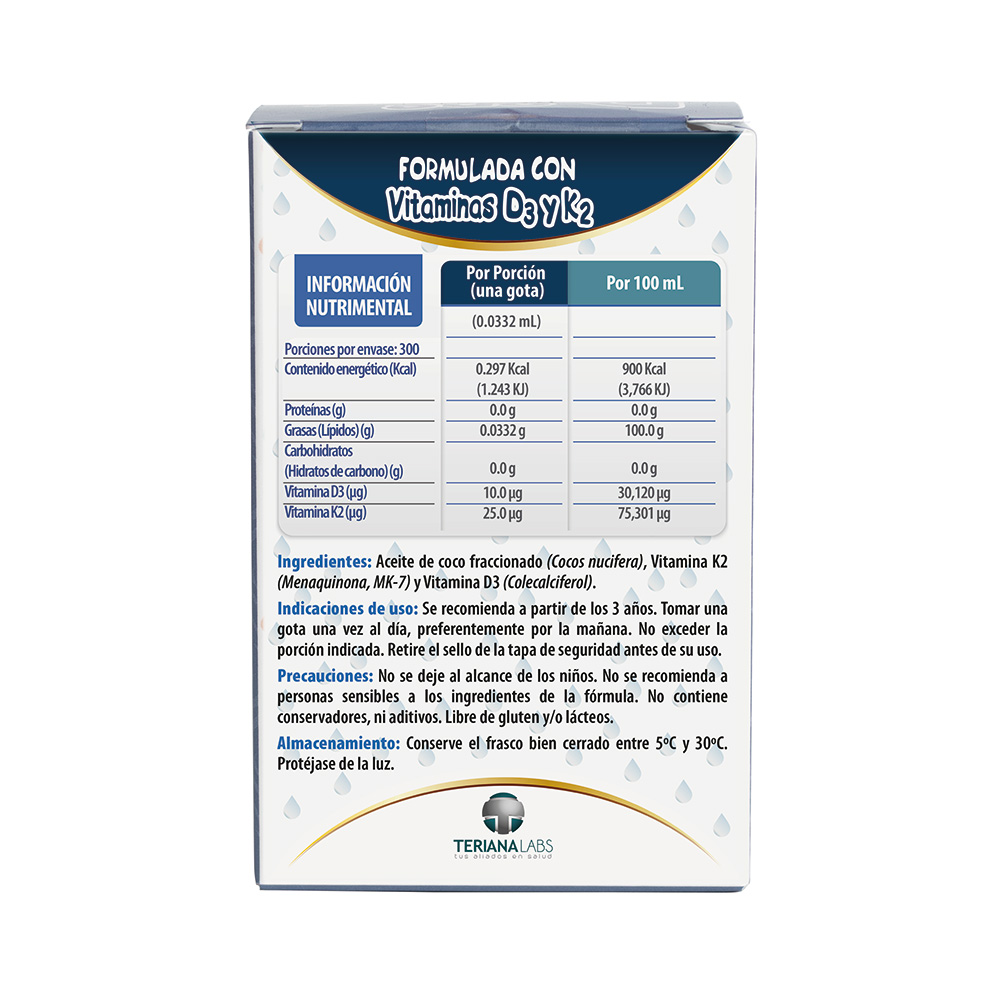 Vitamina ONEDROP D3+K2 frasco con 10 mL.