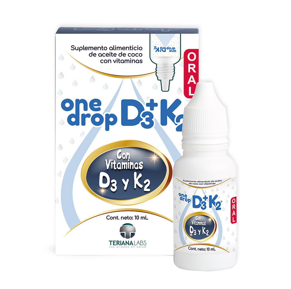 Vitamina ONEDROP D3+K2 frasco con 10 mL.