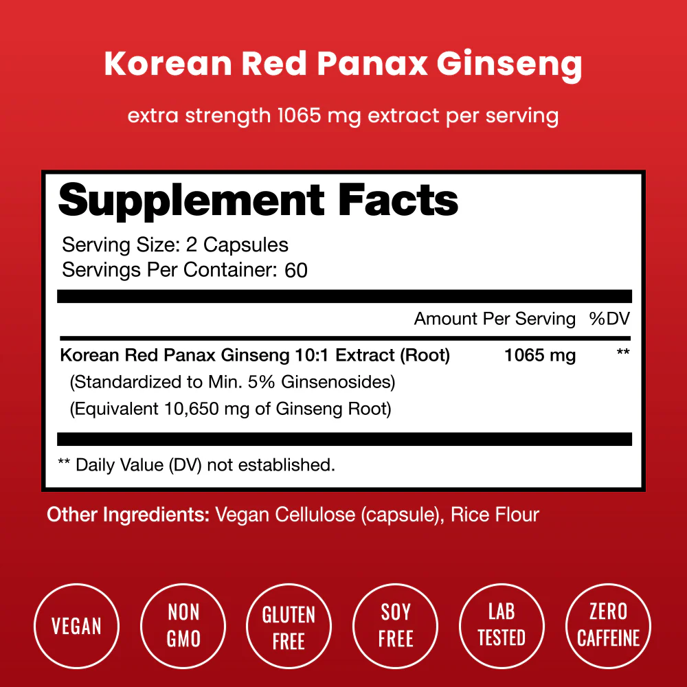 Korean Panax Ginseng 120 cap - Panax Ginseng coreano