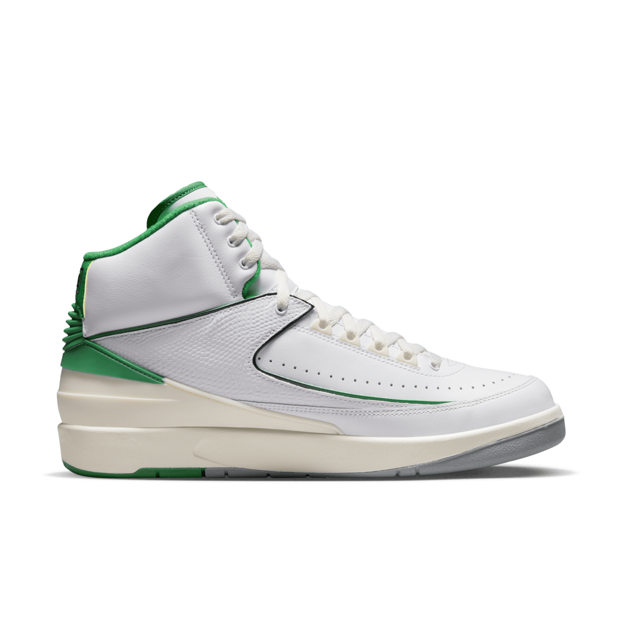 TENIS AIR JORDAN 2 RETRO BLANCO CON VERDE PARA HOMBRE TALLA 27.5 CM 