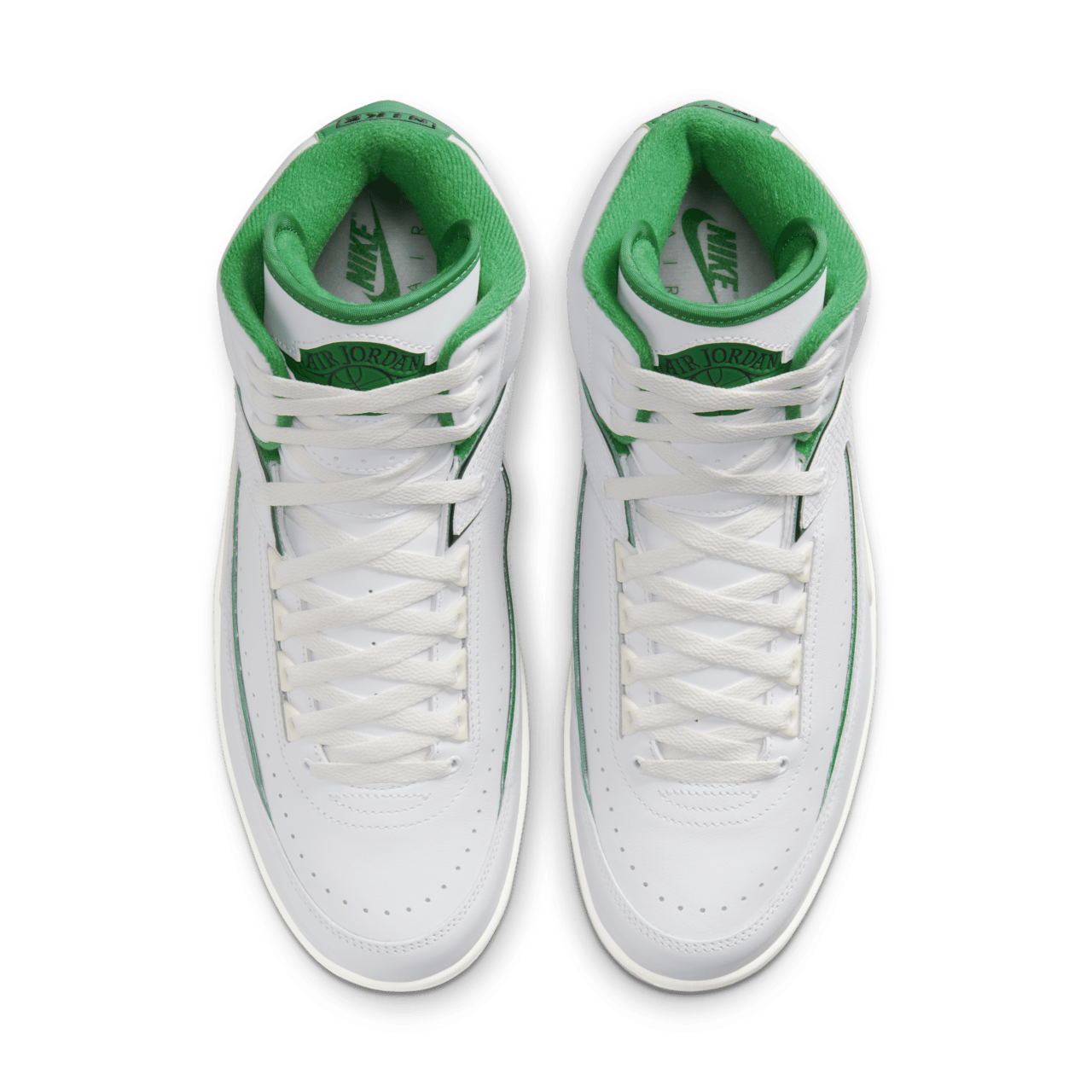 TENIS AIR JORDAN 2 RETRO BLANCO CON VERDE PARA HOMBRE TALLA 27.5 CM 