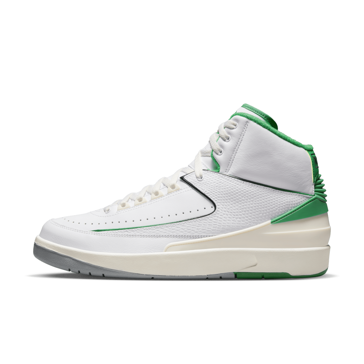 TENIS AIR JORDAN 2 RETRO BLANCO CON VERDE PARA HOMBRE TALLA 27.5 CM 
