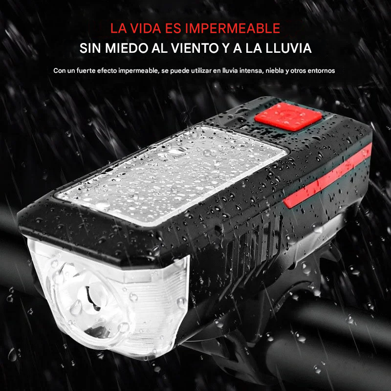Lampara con bocina solar Luz Solar bicicleta montaña carretera linterna Powerbank recargable USB
