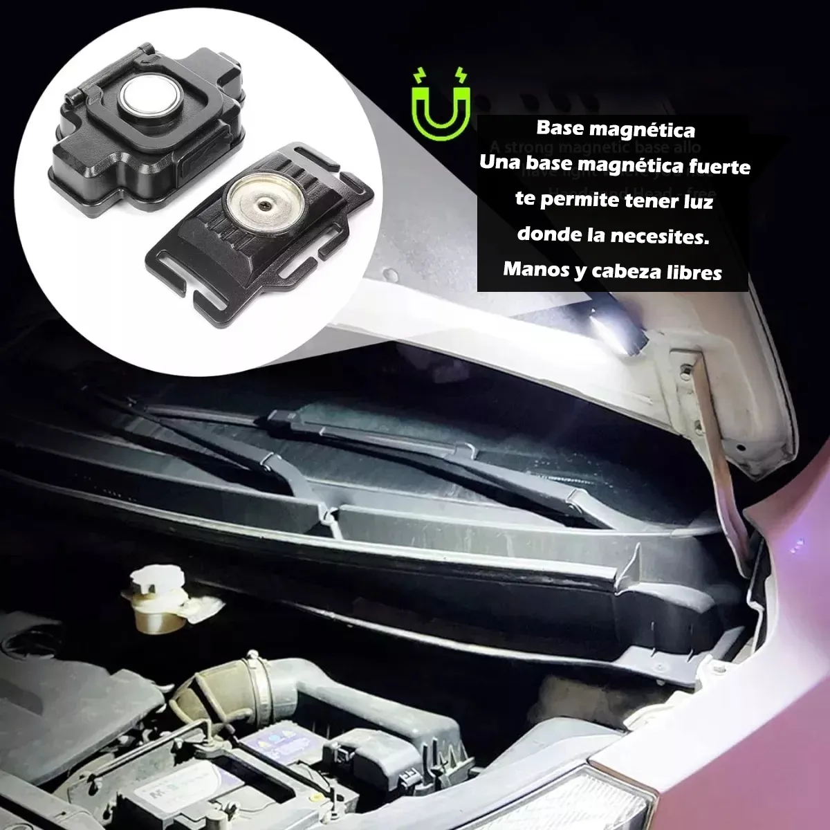 2pz Lampara Minera Potente Linterna 5000lm Recargable 