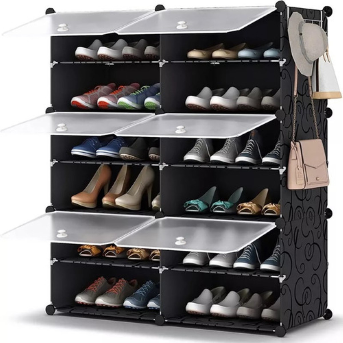 Closet Zapatera Organizador De Zapatos Estante Caja Zapatero negro