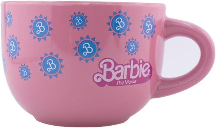 Tazon Barbie  De Ceramica Taza Jumbo Capacidad 820 ml Barbie la Pelicula Bitono