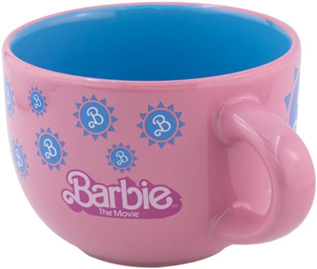 Tazon Barbie  De Ceramica Taza Jumbo Capacidad 820 ml Barbie la Pelicula Bitono
