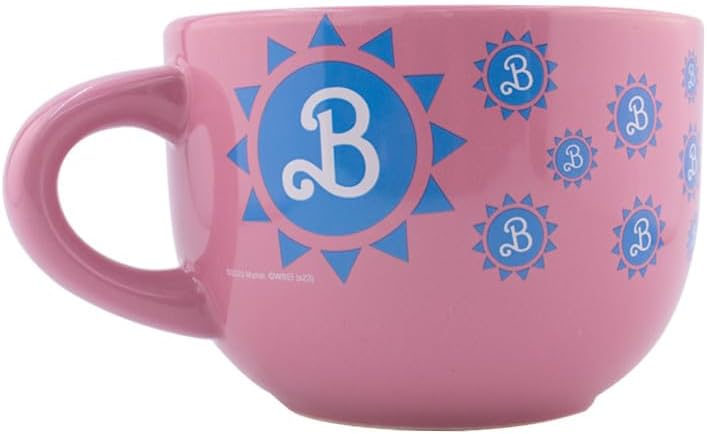 Tazon Barbie  De Ceramica Taza Jumbo Capacidad 820 ml Barbie la Pelicula Bitono