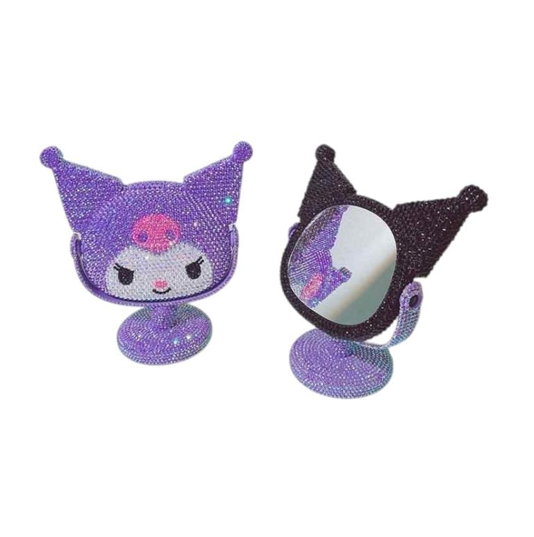 Espejo Tocador Diamont para armar Diseño Sanrio Kuromi Bling Bling Color variable