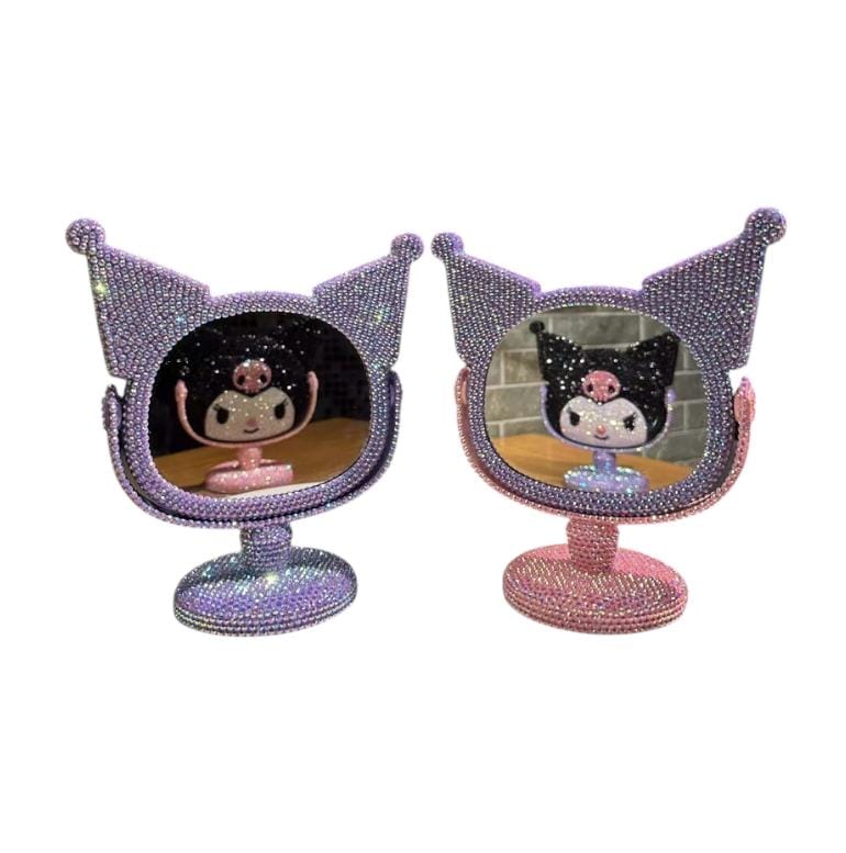 Espejo Tocador Diamont para armar Diseño Sanrio Kuromi Bling Bling Color variable
