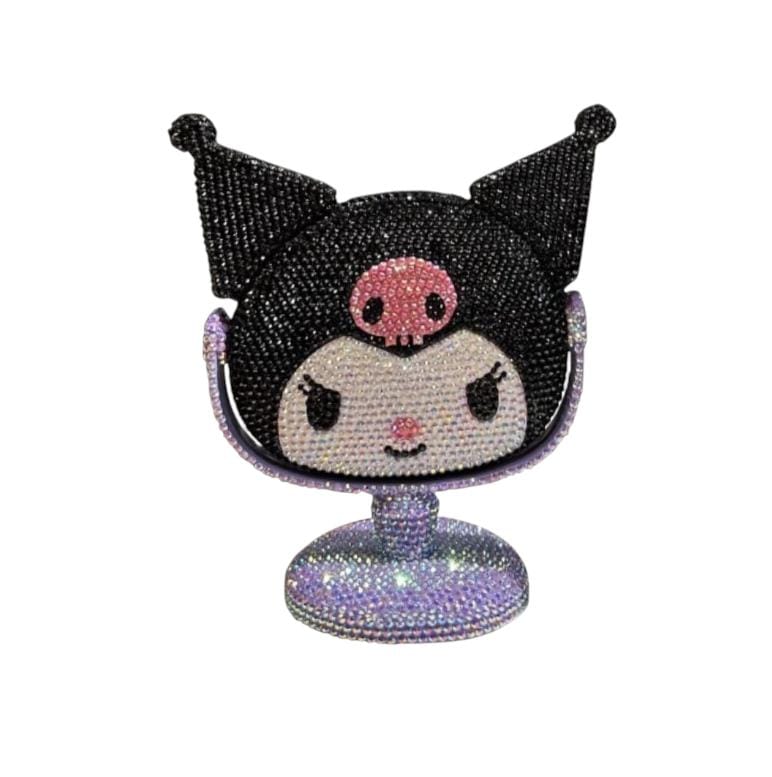 Espejo Tocador Diamont para armar Diseño Sanrio Kuromi Bling Bling Color variable