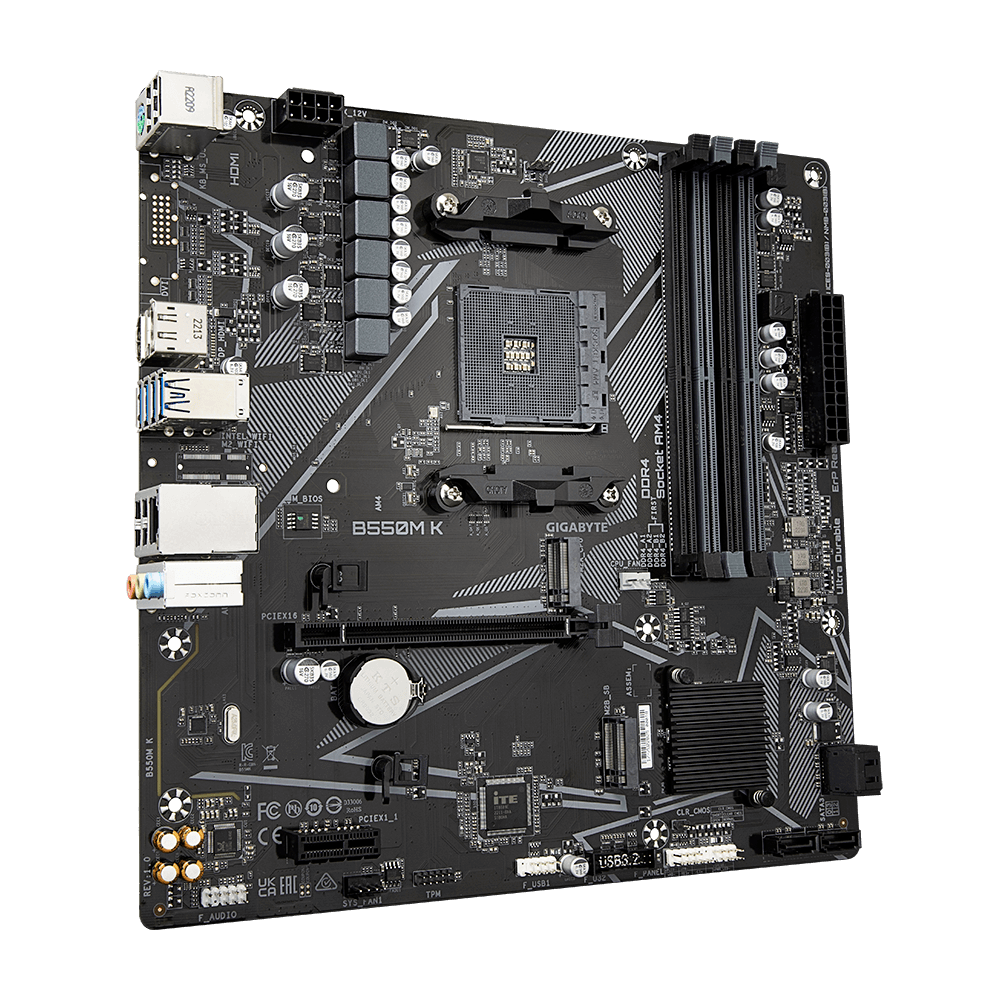 MB GIGABYTE B550M K RYZEN AM4 DDR4 128GB M-ATX B550M K