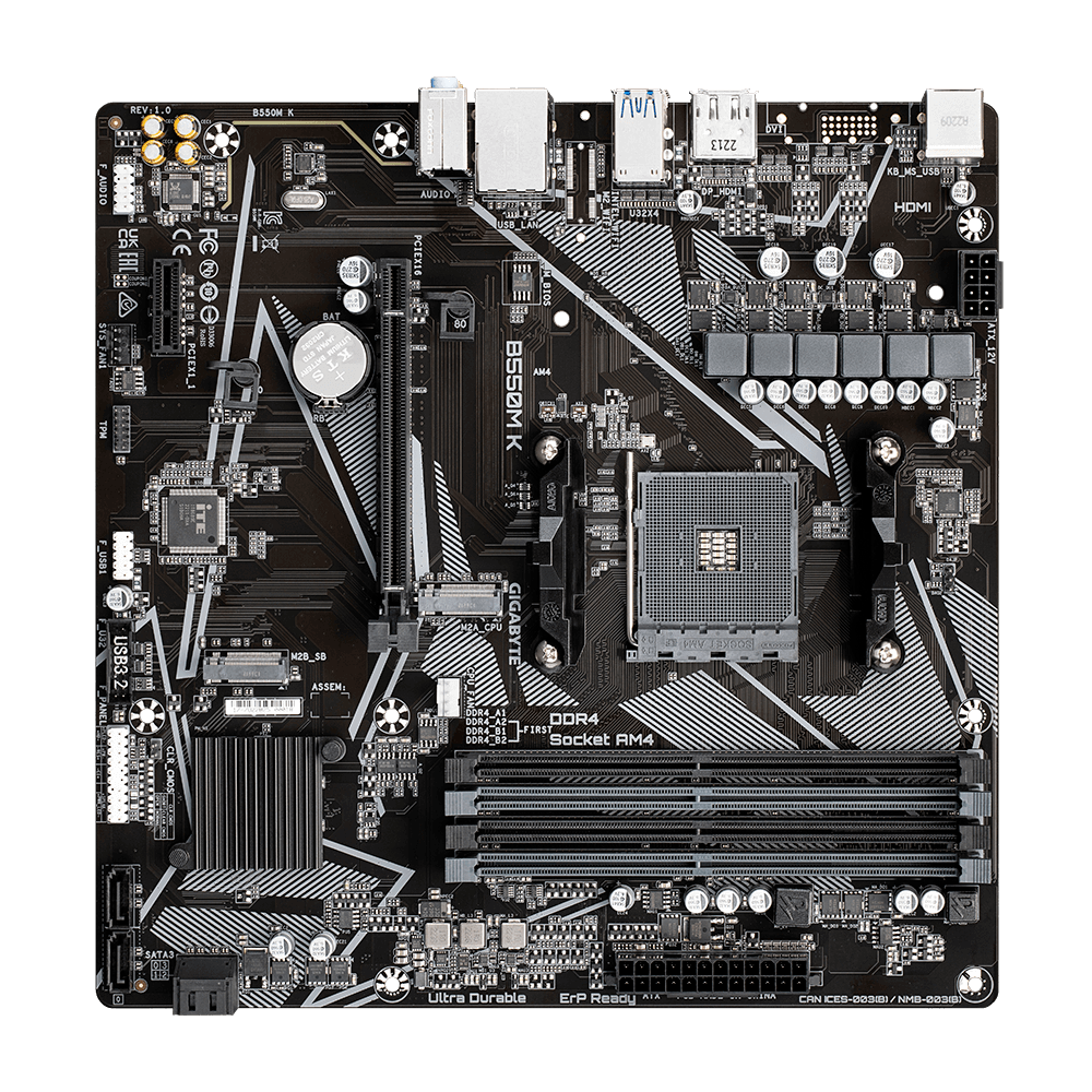 MB GIGABYTE B550M K RYZEN AM4 DDR4 128GB M-ATX B550M K