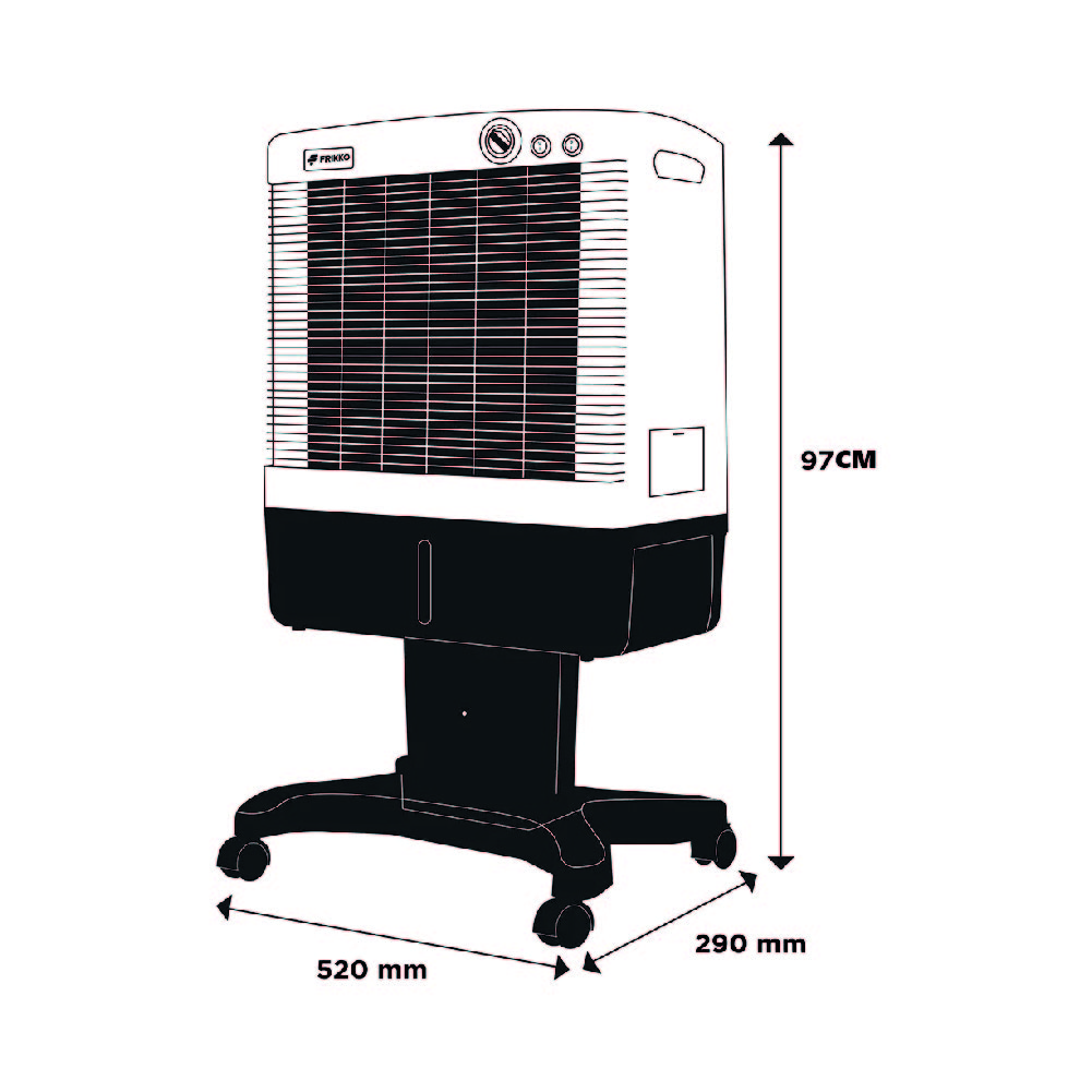 Frikko Enfriador Evaporativo Portátil F1500p-cm Color Gris
