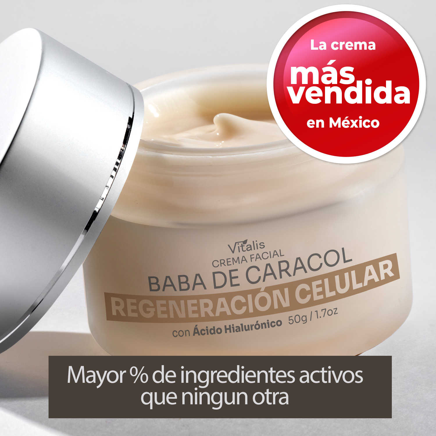 Crema Baba de Caracol Antimanchas Cicatrices Antiarrugas Vitalis