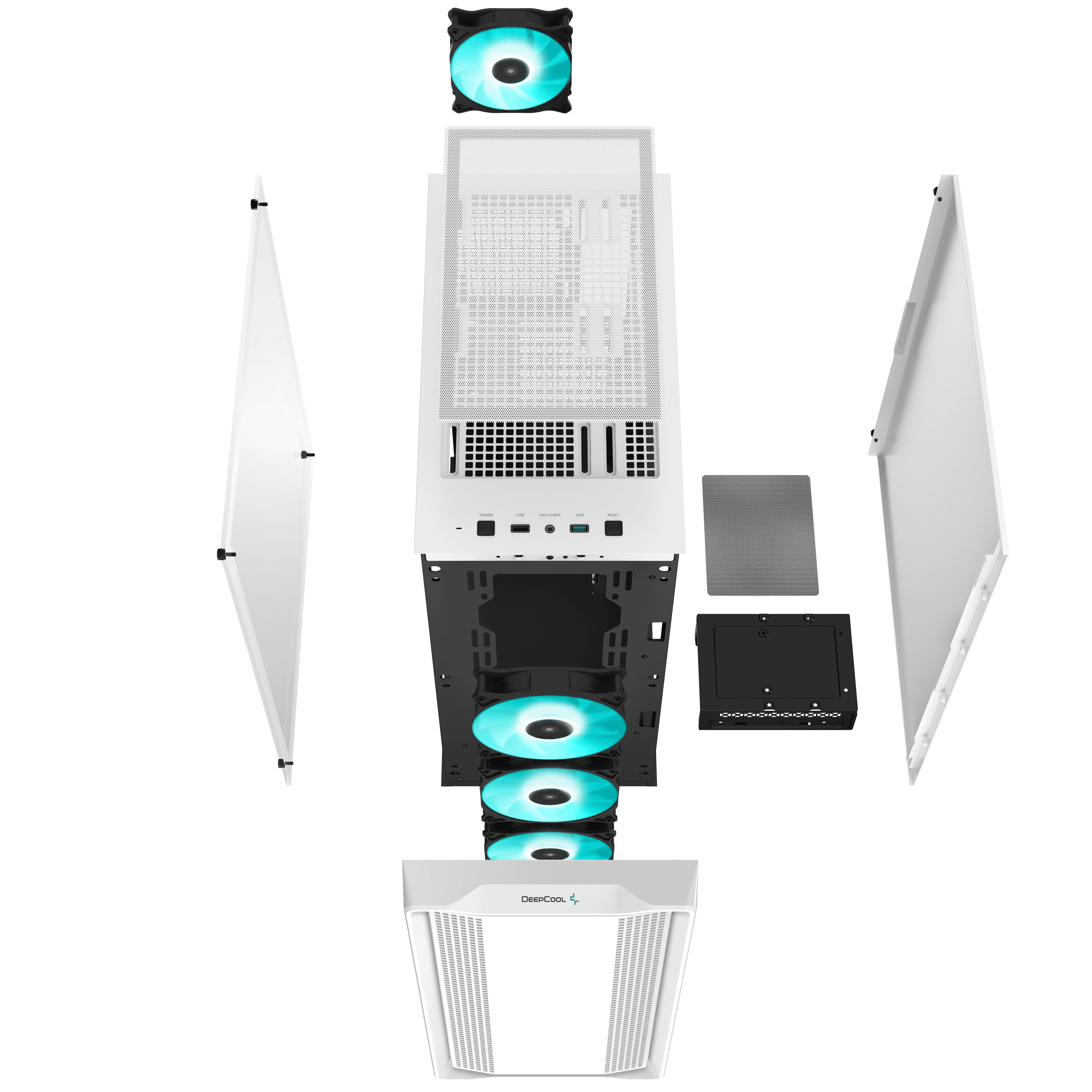 GABINETE DEEPCOOL CC560 V2 BLANCO ATX LED S/FUENTE CRISTAL R-CC560-WHGAA4-G-2