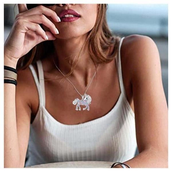 Cadenas de Unicornios MXKUI-001 1Pza Unicornio Plata Metal Cadena y Dije, UnicornNeck01