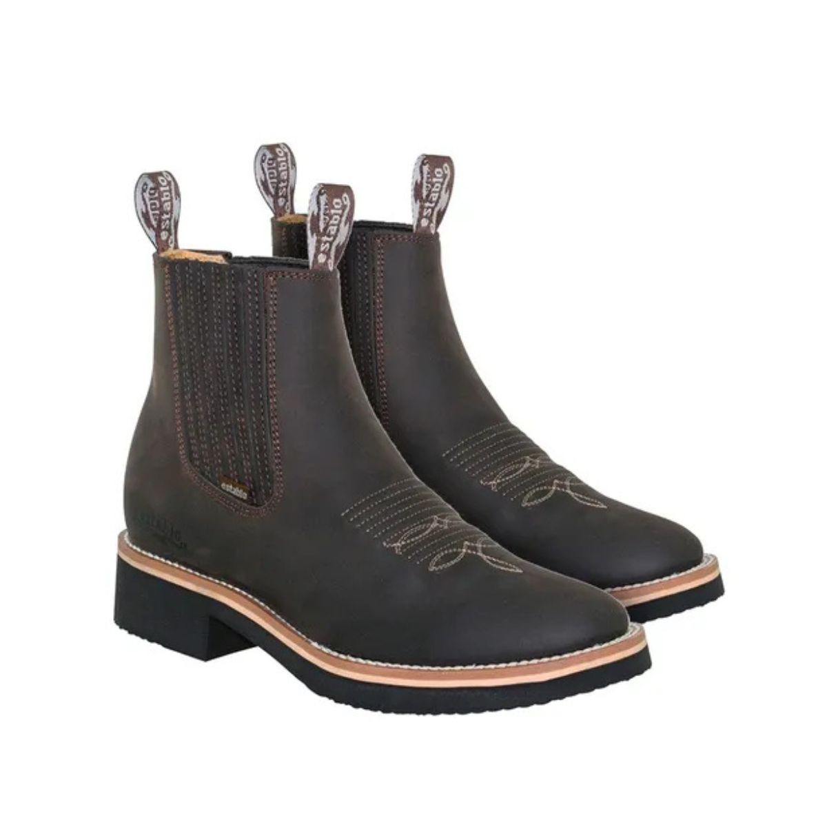 Bota Botin Establo Modelo 980 De Piel Horma Rodeo