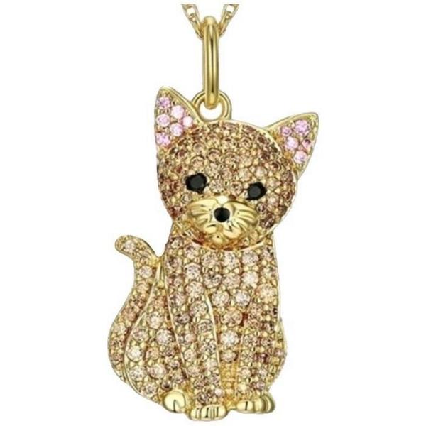 Joyeria de Gatos MXOHR-001 1Pza Golden Cat Oro Metal Cadenas y Dijes, CatNeck03