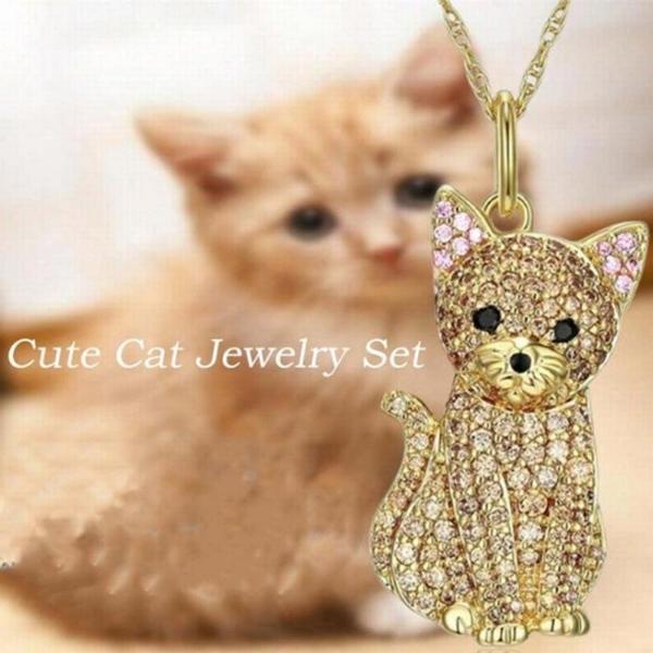 Joyeria de Gatos MXOHR-001 1Pza Golden Cat Oro Metal Cadenas y Dijes, CatNeck03