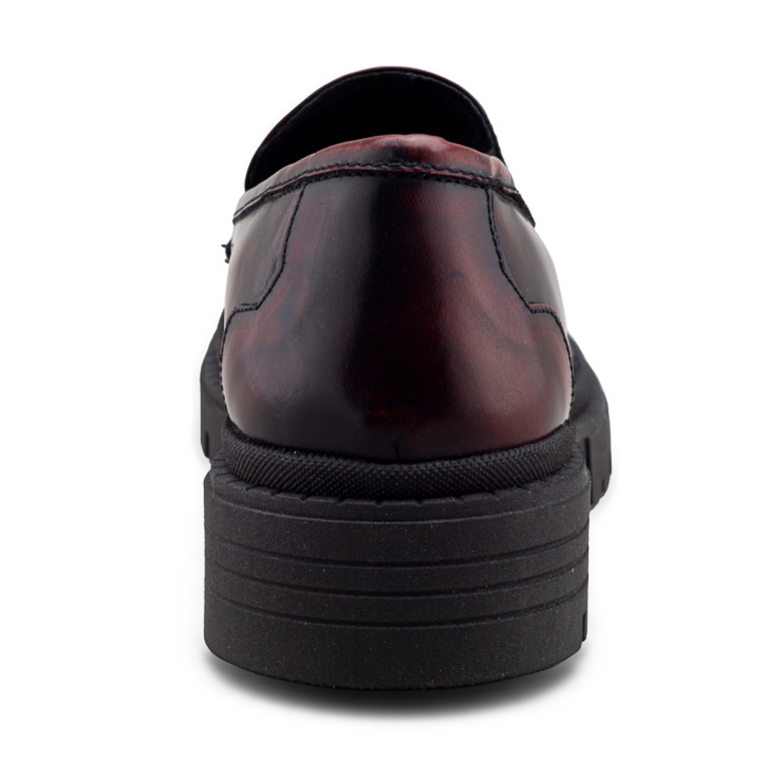 Zapato Loafer Vino con Suela Chunky para Hombre