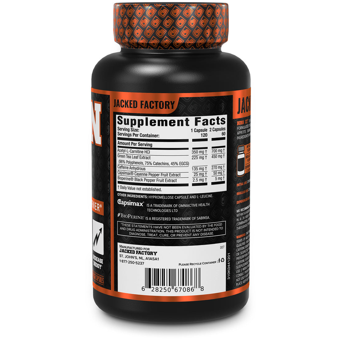 BURN XT Thermogenic Fat Burner 60 cap - QUEMADOR DE GRASA TERMOGÉNICO BURN-XT