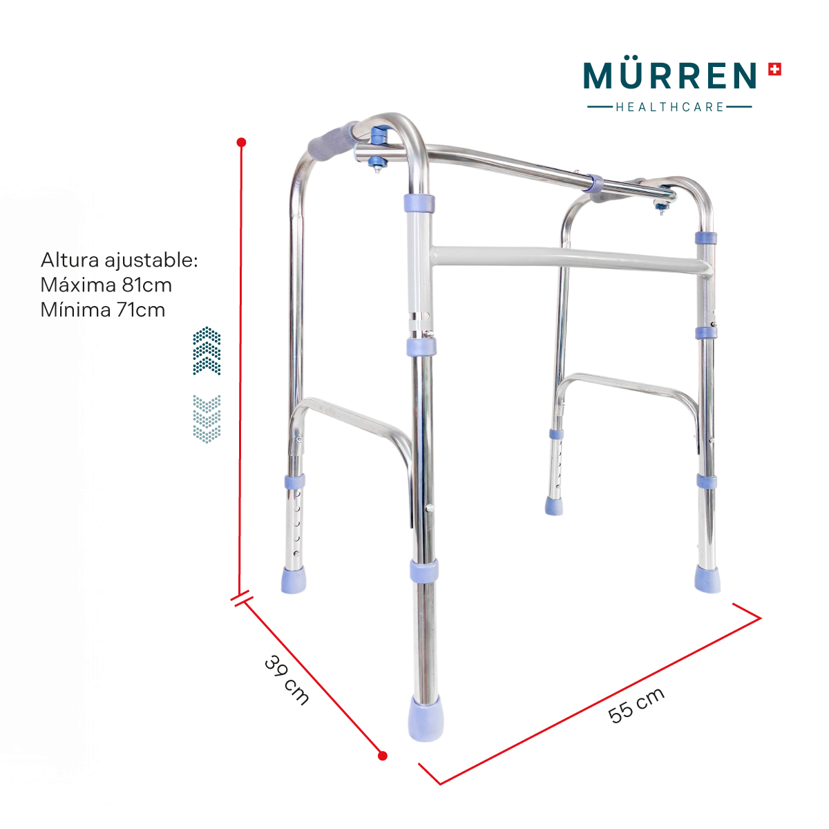 Andadera Ortopedica Plegable de Aluminio Reforzada Andador