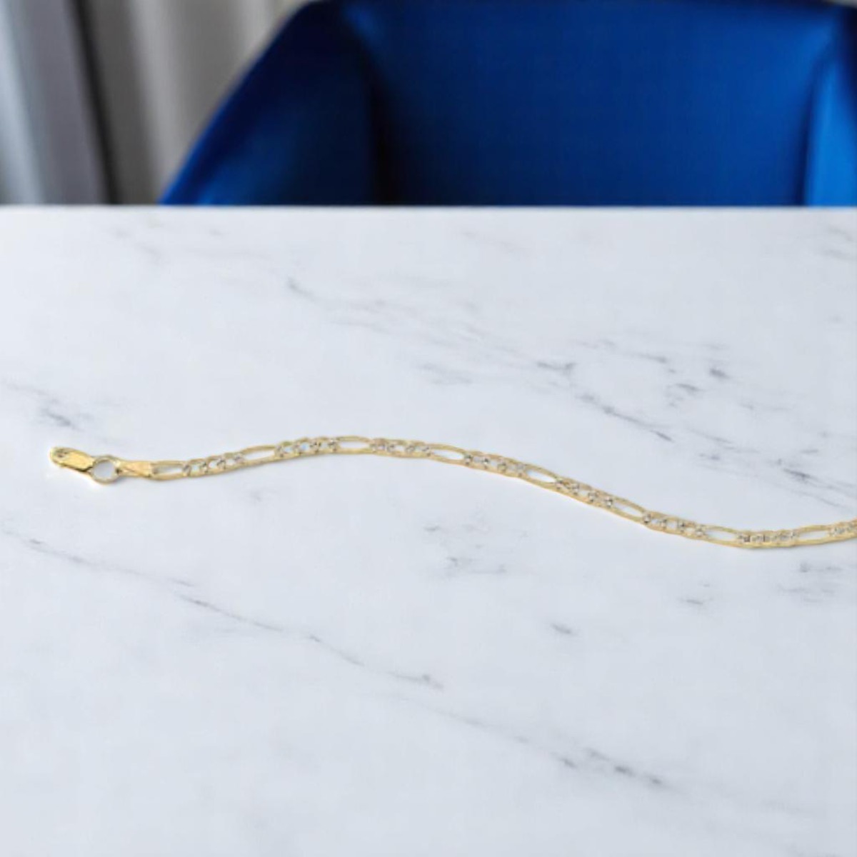 Esclava Dama Tejido 3x1 De 18 Cm Oro 10 K